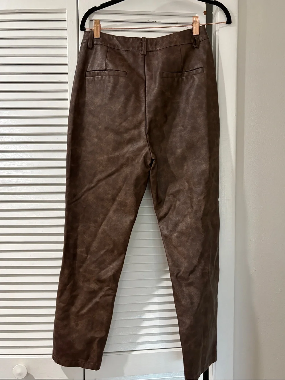 Pretty Little Thing Brown Faux Leather Trousers